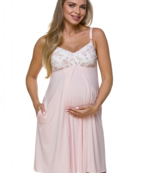Těhotenská a kojící košilka světle růžová