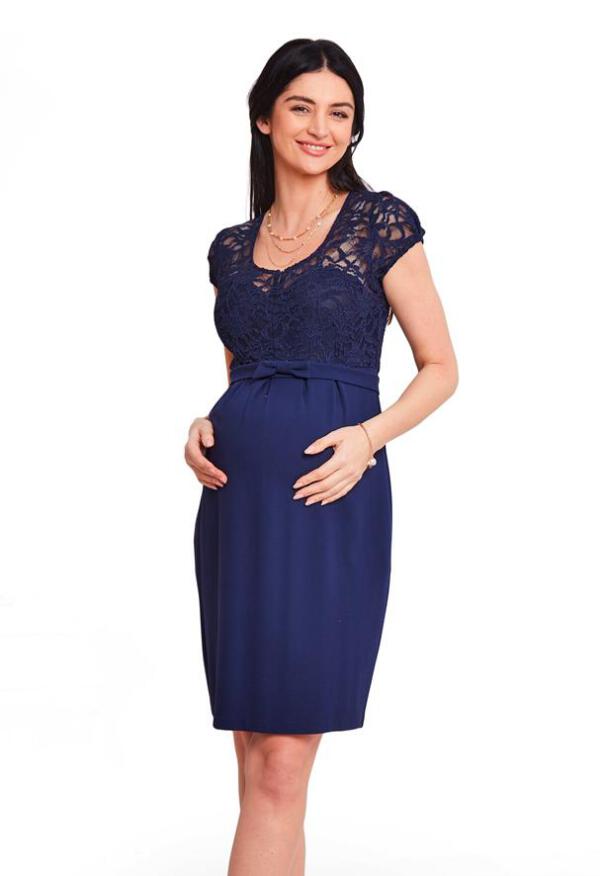 Společenské těhotenské a kojící šaty modré