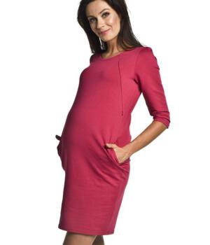 Těhotenské a kojící šaty purpurové