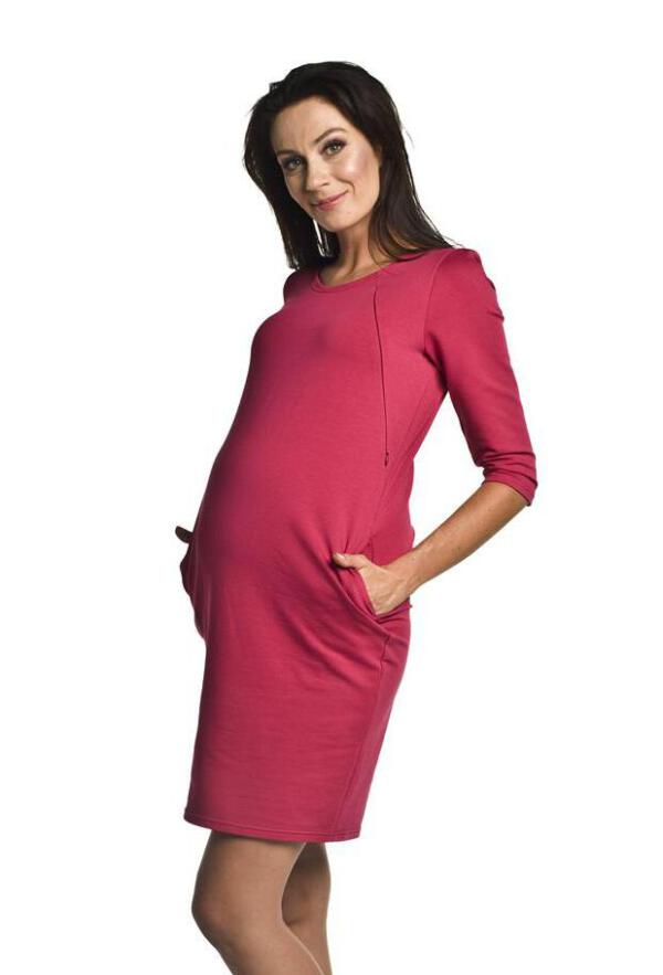 Těhotenské a kojící šaty purpurové