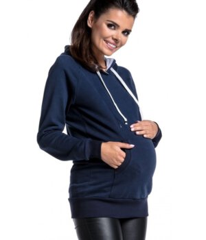 Těhotenská a kojící mikina tmavě modrá