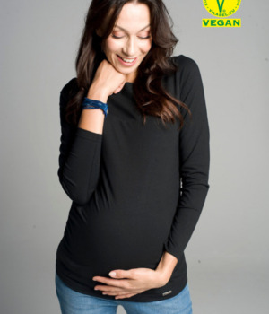 Těhotenské tričko černé bavlněné