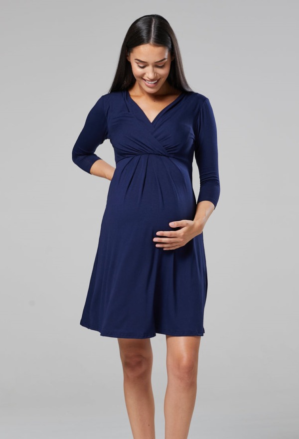 Těhotenské šaty tmavě modré