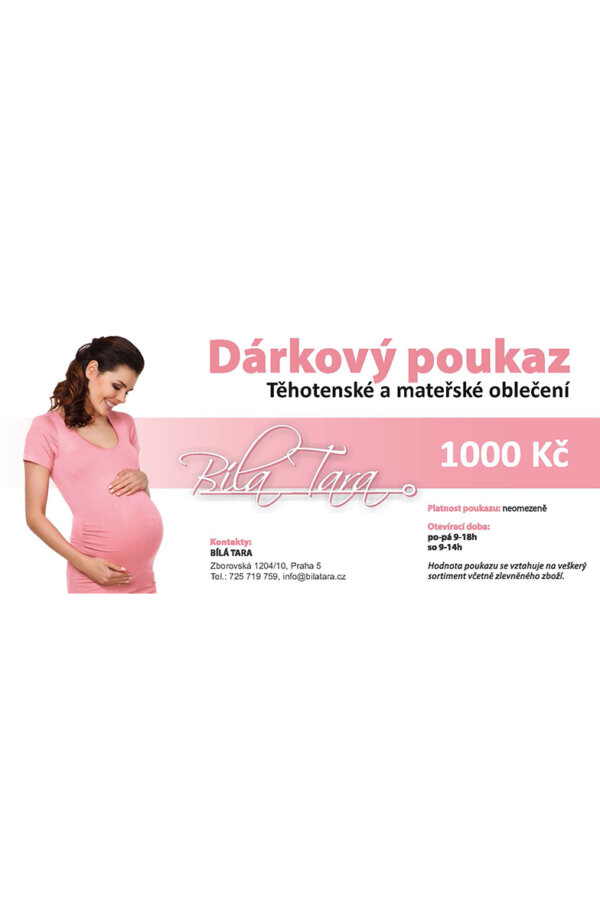 Dárkový poukaz 1000 Kč těhotenské oblečení