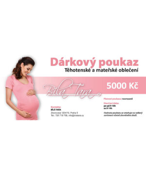 Dárkový poukaz 5000 Kč těhotenské oblečení