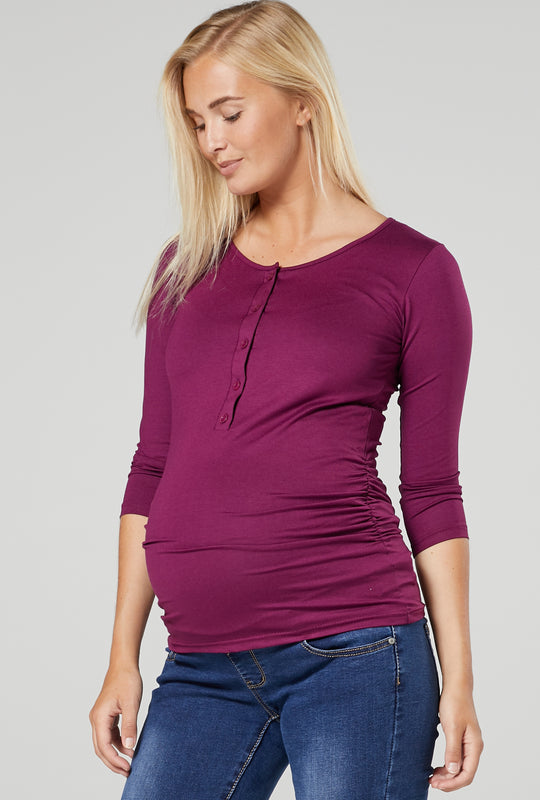Těhotenské a kojící tričko fialové