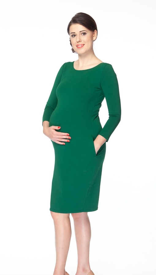 Těhotenské a kojící šaty zelené