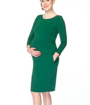 Těhotenské šaty zelené kojící