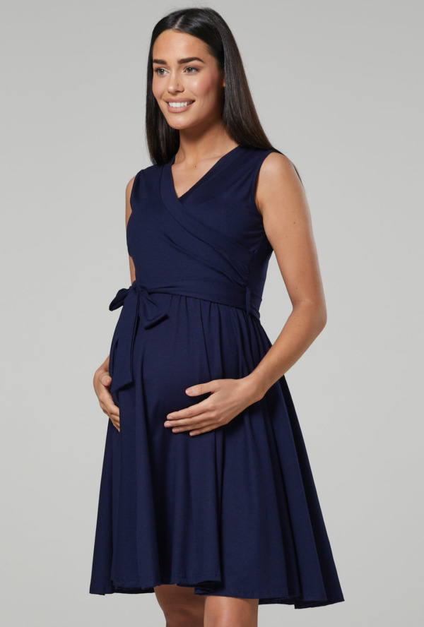 Těhotenské šaty modré letní