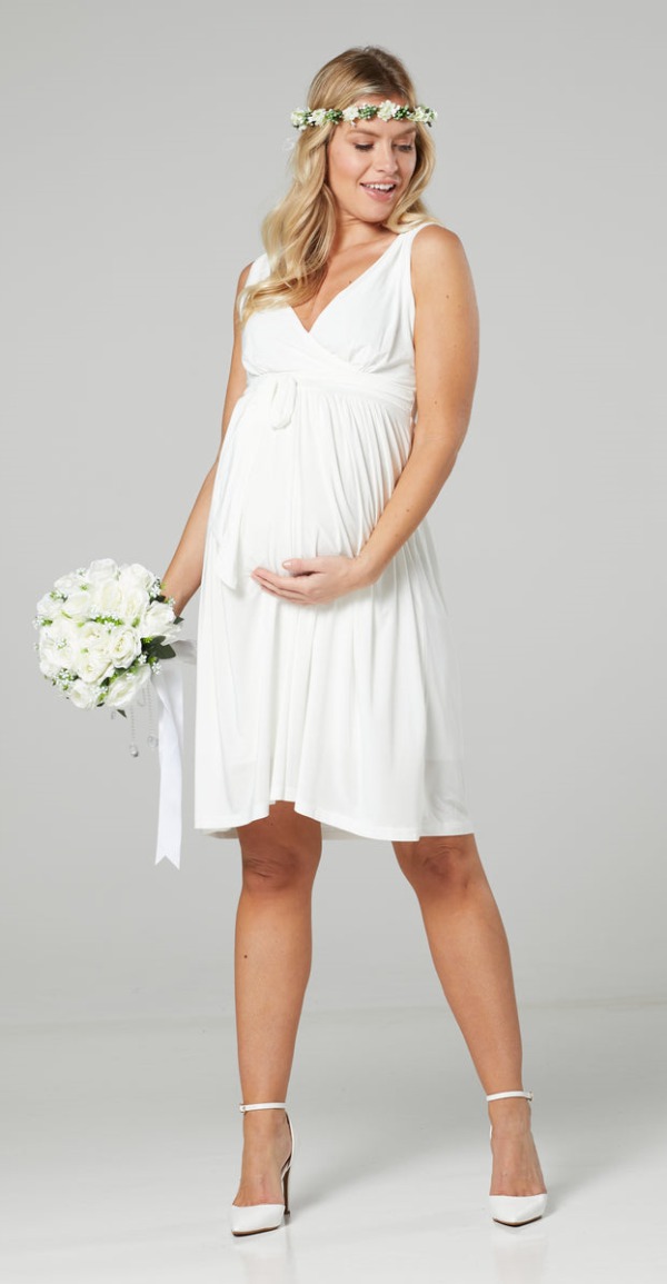Těhotenské šaty bílé na ramínka