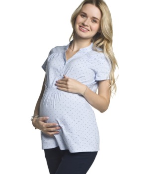 Těhotenská košile s krátkým rukávem