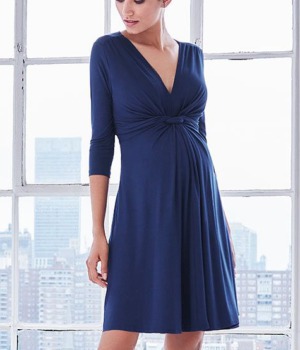 Těhotenské šaty elegantní modré