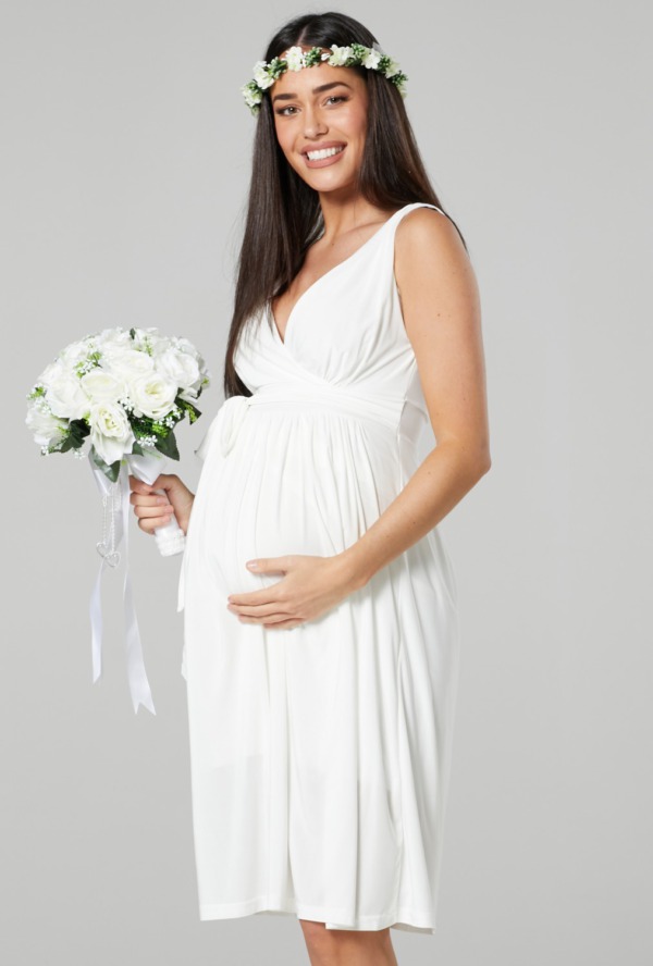 Těhotenské svatební šaty bílé