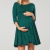 Těhotenské a kojící šaty tmavě zelené