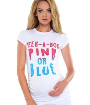 Těhotenské tričko s potiskem bílé
