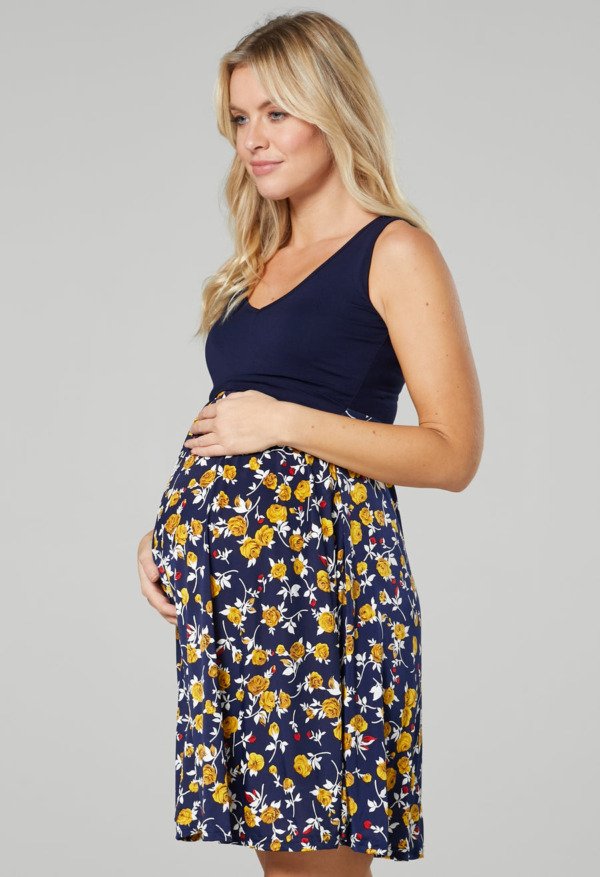 Letní těhotenské šaty na ramínka