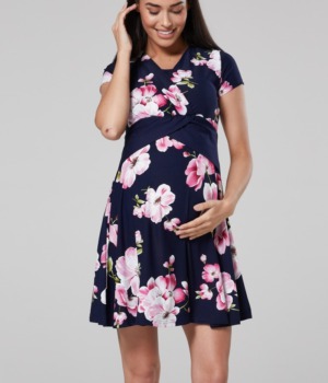 Těhotenské a kojící šaty květinové
