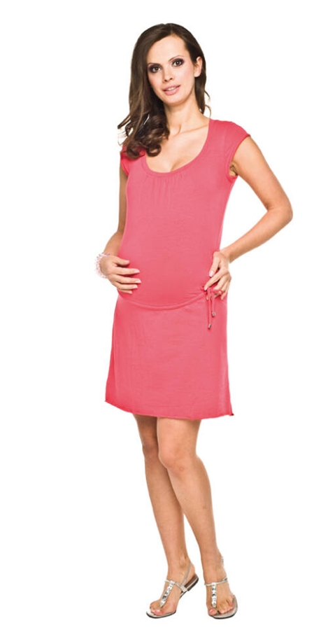 Těhotenské šaty jasně růžové