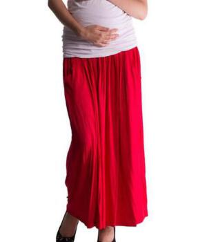 Těhotenská sukně červená dlouhá