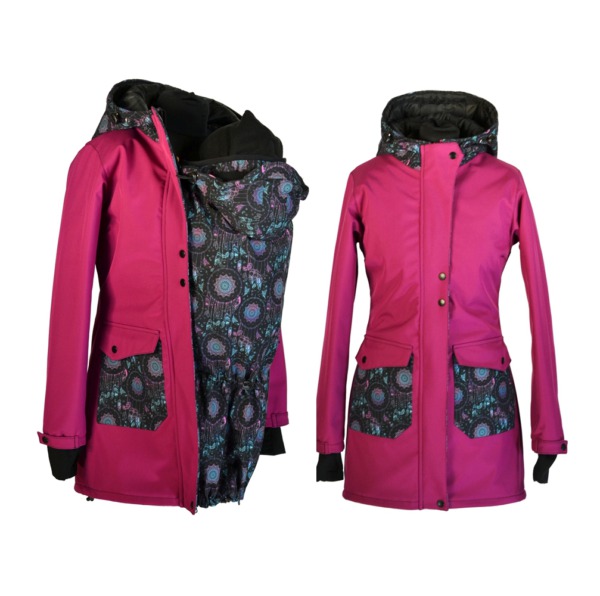 Softshellový nosící kabát fialový