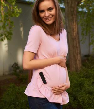 Těhotenské tričko růžové