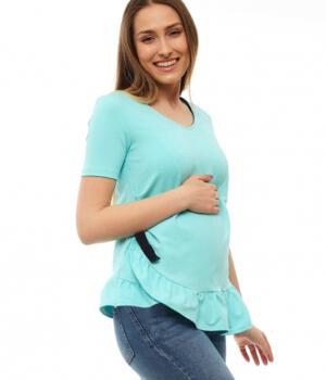 Těhotenská tričko v mátové barvě