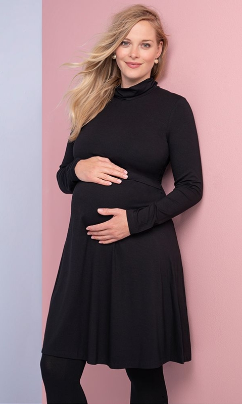 Těhotenské a kojící šaty černé elegantní