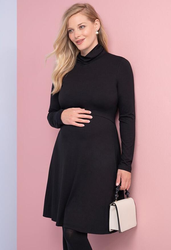 Těhotenské a kojící šaty černé elegantní