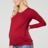 Těhotenské a kojící tričko v barvě bordo