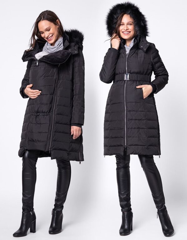 Těhotenský a nosící kabát 3v1 černý