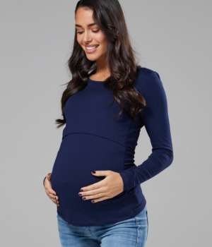 Těhotenské a kojící tričko tmavě modré