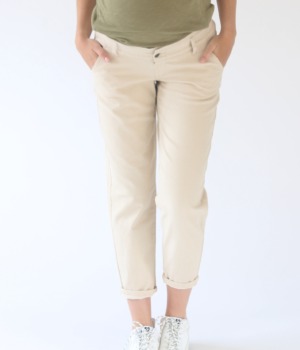 Těhotenské džíny v pískové barvě