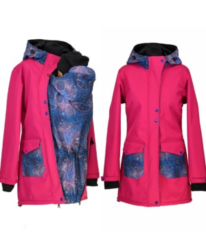 Softshellový nosící kabát růžový