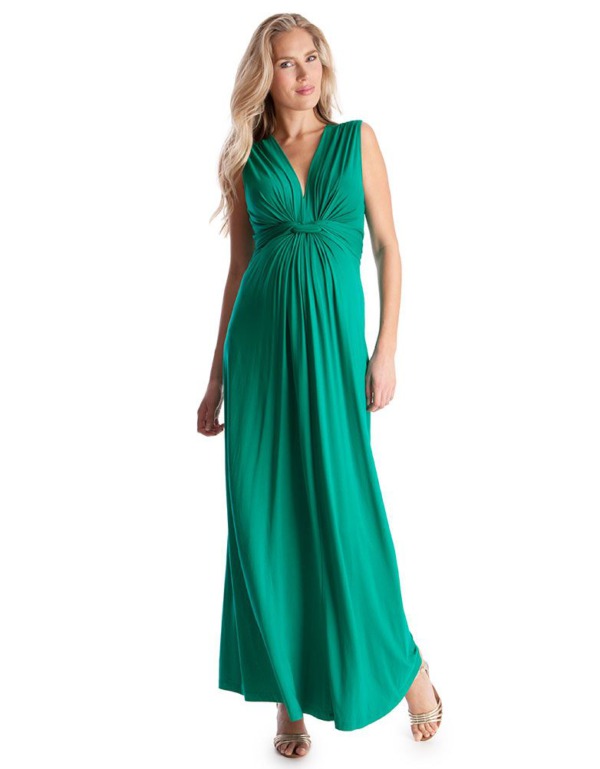 Těhotenské šaty dlouhé smaragdové