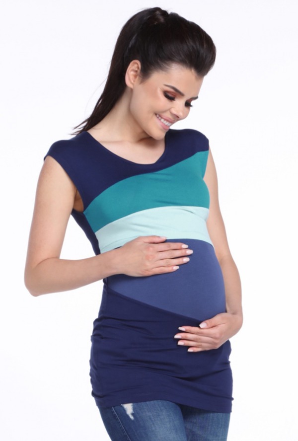 Letní těhotenské a kojící tričko Happy mama