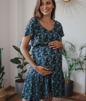 Těhotenské a kojící šaty květinové letní