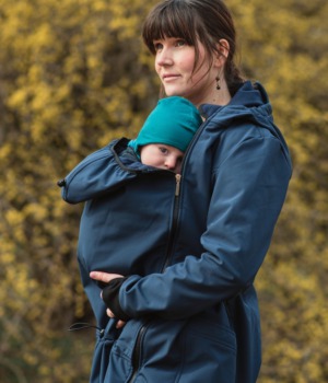 Softshellová těhotenská a nosící bunda tmavě modrá