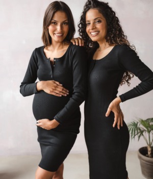 Těhotenské šaty černé kojící