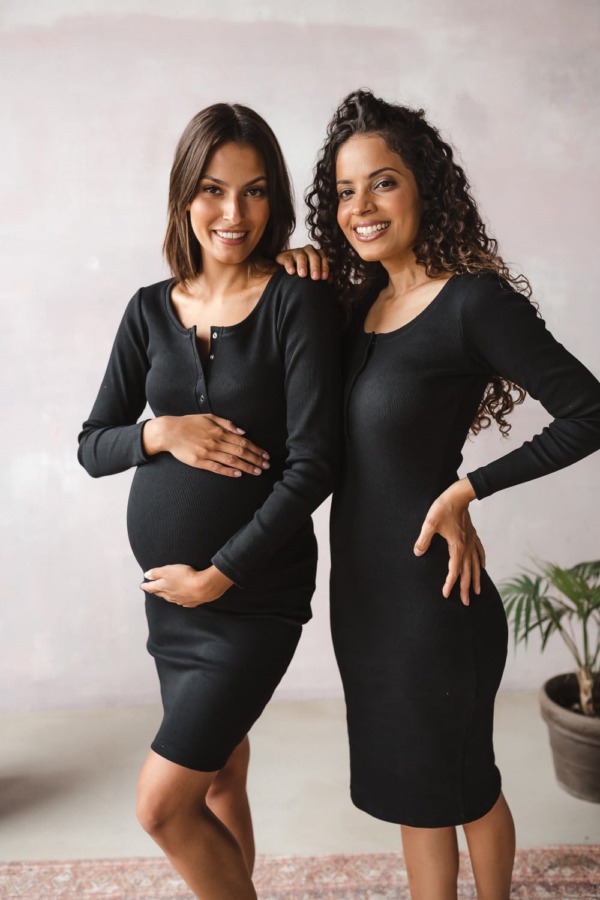 Těhotenské šaty černé kojící